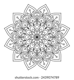 simple geometric flower mandala coloring pages