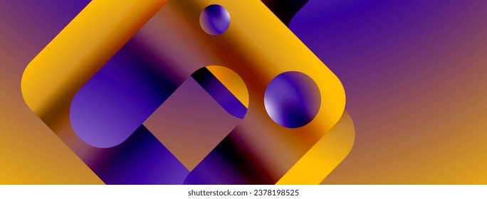 Simple geometric forms - dynamic geometric abstract background. Visual symphony of shapes and lines design for wallpaper, banner, background, landing page, wall art, invitation, prints, posters