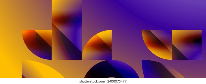 Simple geometric forms - dynamic geometric abstract background. Visual symphony of shapes and lines design for wallpaper, banner, background, landing page, wall art, invitation, prints, posters