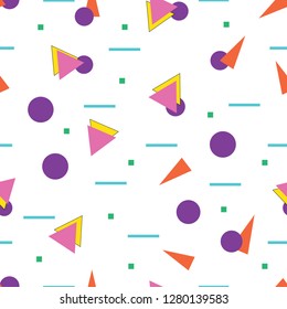Simple geometric forms pattern on white background.Simple modern