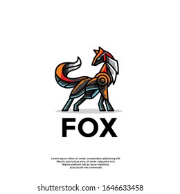 simple geometric fox logo, modern icon vector design