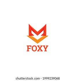 Simple Geometric Fox Shape Logo Sign Symbol Icon