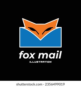 Einfache Geometrische Fox Wolf Hund-Mail-Symbol Illustration Vektorgrafik