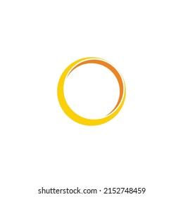 simple geometric golden 3d flat ring symbol logo vector
