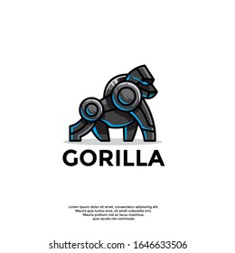 simple geometric gorilla logo, modern icon vector design