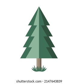 Simple geometric green Christmas tree. vector illustration