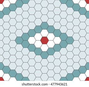 Simple Geometric Hexagon Color Floor Vector Pattern