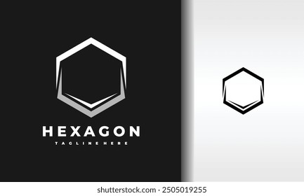 El logotipo geométrico simple del hexágono
