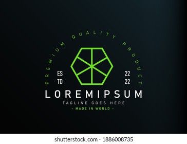 Simple geometric hexagon logo design. Vector illustration of Simple line art of geometric hexagon icon design. Vintage logo design vector line icon template