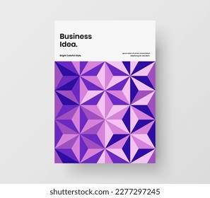 Einfaches Broschürkonzept für geometrische Hexagons. Creative Annual Report A4 Design Vektor Template.