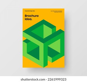 Simple geometric hexagons front page illustration. Isolated leaflet design vector concept.