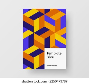 Ilustración postal de hexagones geométricos simples. Plantilla vectorial de diseño de panfleto creativo.