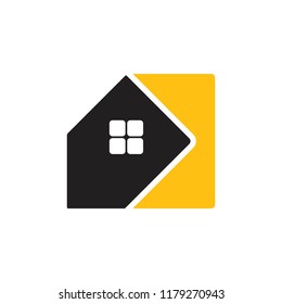 simple geometric house square symbol vector