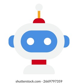 Ein einfaches geometrisches Symbol eines KI-Roboter-Assistenten für Web, App, Infografik usw.