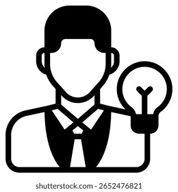 A simple geometric icon of a CEO mentoring with two figures.