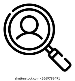 Ícone geométrico simples de um perfil de cliente com símbolos de insights Para web, app, infográfico, etc