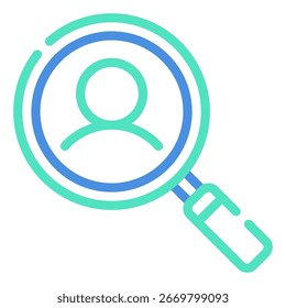 Ícone geométrico simples de um perfil de cliente com símbolos de insights Para web, app, infográfico, etc