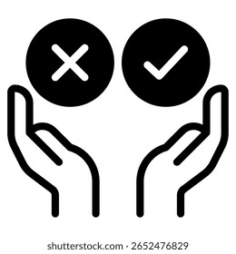 A simple geometric icon of a decision-making process or choice symbol.