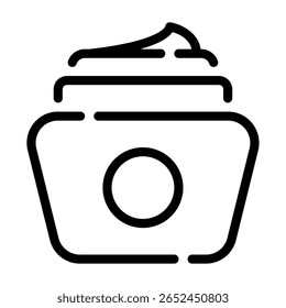 Ícone geométrico simples de um jarro ou tubo de esfoliação facial.