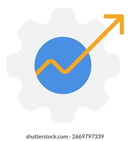 Simple geometric icon of a robot with gear symbols For web, app, infographic, etc