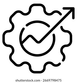 Icono geométrico simple de un robot con los símbolos del engranaje para el Web, el App, la infografía, el etc