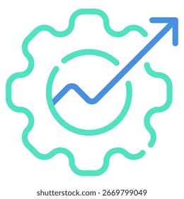 Icono geométrico simple de un robot con los símbolos del engranaje para el Web, el App, la infografía, el etc