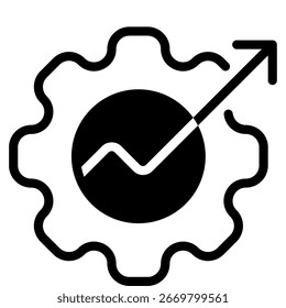 Einfaches geometrisches Symbol eines Roboters mit Zahnradsymbolen Für Web, App, Infografik usw.
