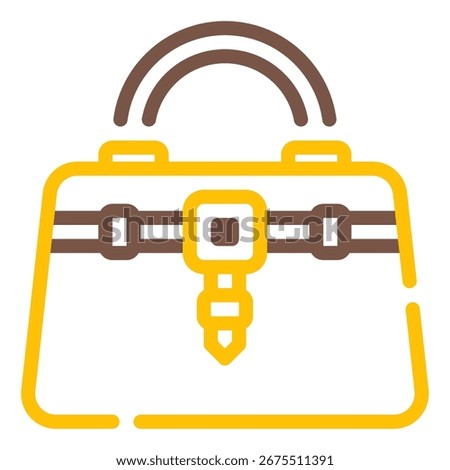 Simple geometric illustration of a handcrafted leather bag for web, app, infographic, etc