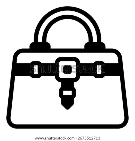 Simple geometric illustration of a handcrafted leather bag for web, app, infographic, etc