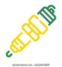 Simple geometric illustration of a spark plug for electric vehicles For web, app, infographic, etc