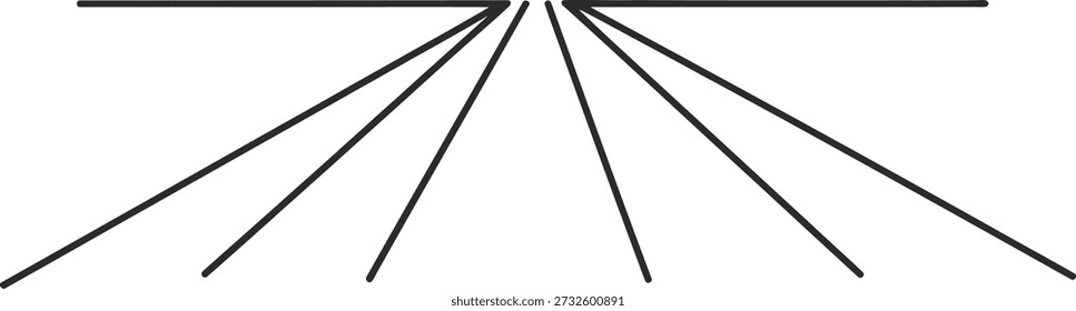 Una Imagen geométrica simple que presenta una serie de líneas que irradian desde un punto central.