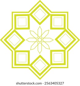 Simple geometric Islamic ornament vector, mosque wall decoration pattern, illustration