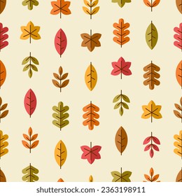 Simple geometric leaves pattern design for autumn season.