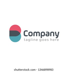 simple geometric letter B logo icon design template elements. Rounded initial B company/corporate, multimedia, Website/Internet, business identity symbol icon. 