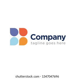 simple geometric letter B logo icon design template elements. initial B company/corporate, multimedia, Website/Internet, business identity symbol icon. 