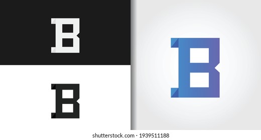 letra geométrica simple b conjunto de plantillas de conjunto de logotipos vectores