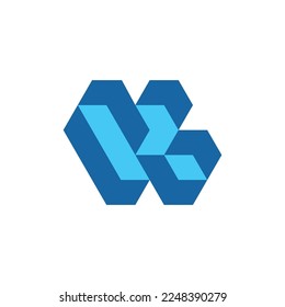 simple geometric letter BK or KB logo