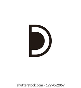 simple geometric letter dc negative space logo vector