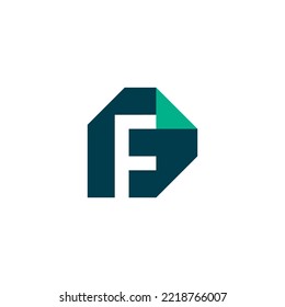 Simple Geometric Letter F Paper Fold Logo