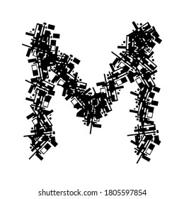 Einfache geometrische Buchstaben einzeln auf weißem Hintergrund.Vektorgrafik.