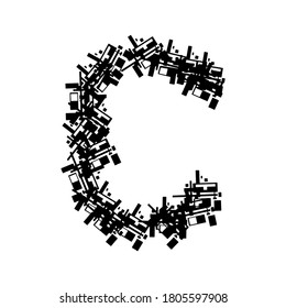 Simple geometric letter isolated on white background.Vector font.