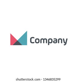simple geometric letter M logo icon design template elements. initial M company/corporate, multimedia, Website/Internet, business identity symbol icon. 