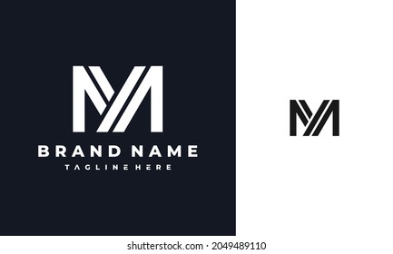 simple geometric letter M logo
