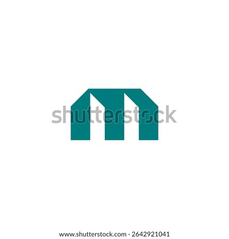 Simple Geometric Letter M Logo in Teal Green