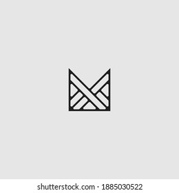 Simple geometric letter M mongram vector loggo make