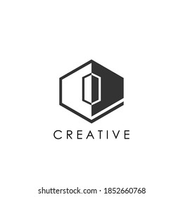 Simple Geometric Letter O Initial Logo Concept Hexagon with negative space letter for Apartment Real Estate, Property, hotel and Architecture Business.
