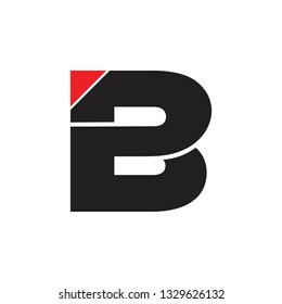 simple geometric letter pb logo vector