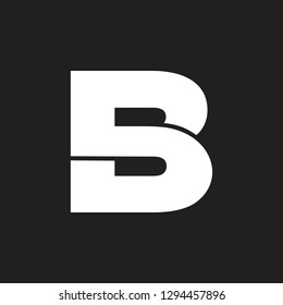 simple geometric letter sb logo vector