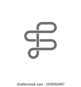 letra geométrica simple sp diseño infinito vector