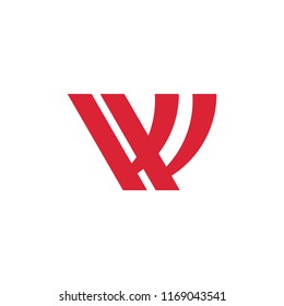 simple geometric letter w logo vector